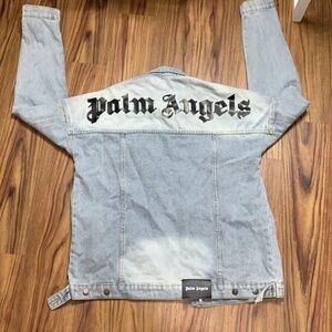 Palm Angels Logo Over Bottom Denim Jacket (XXL)